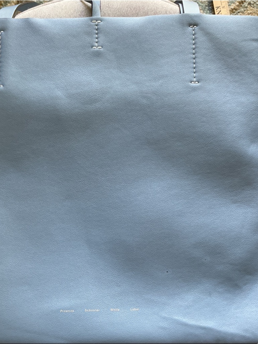 Proenza Schouler Light Blue Leather Tote with Double Compartments and Top Tie - Picture 8 of 8